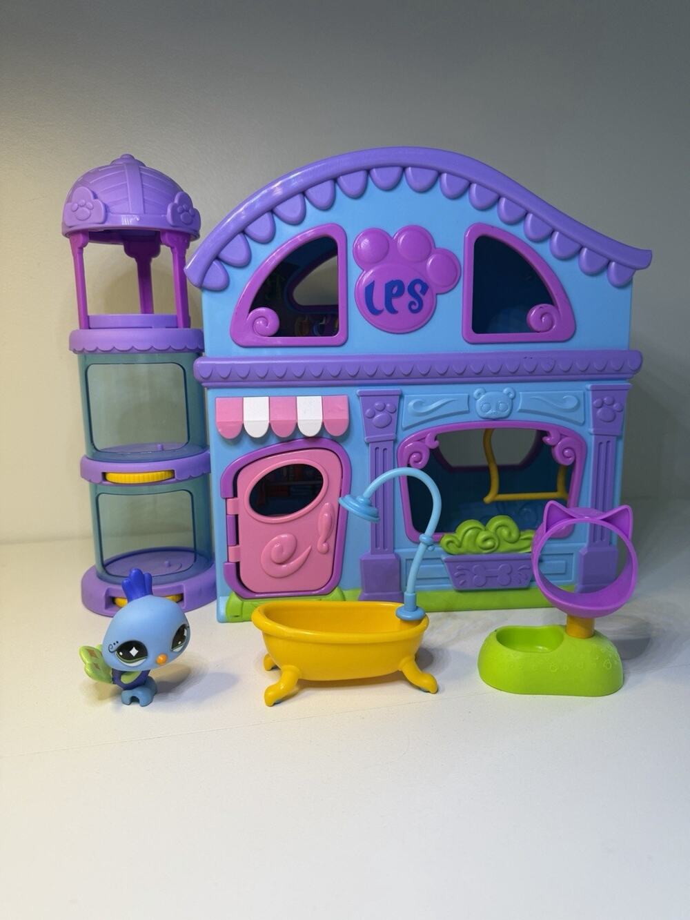 Littlest Pet Shop Deluxe House Playset LPS Dollhouse Bird & Accessories EUC